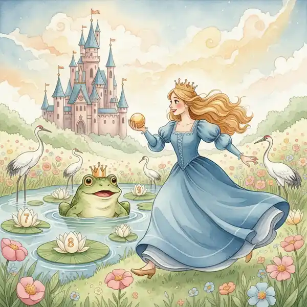 Kuvitus tarinasta: Pieni sammakkoprinssi (kappale 7)
