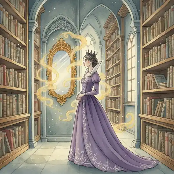 Kuvitus tarinasta: Taikapeili (kappale 7)