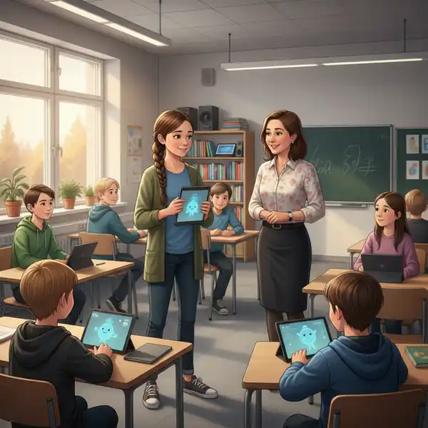 Kuvitus tarinasta: Tekoäly ja Aadan ihmeellinen löytö (kappale 20)