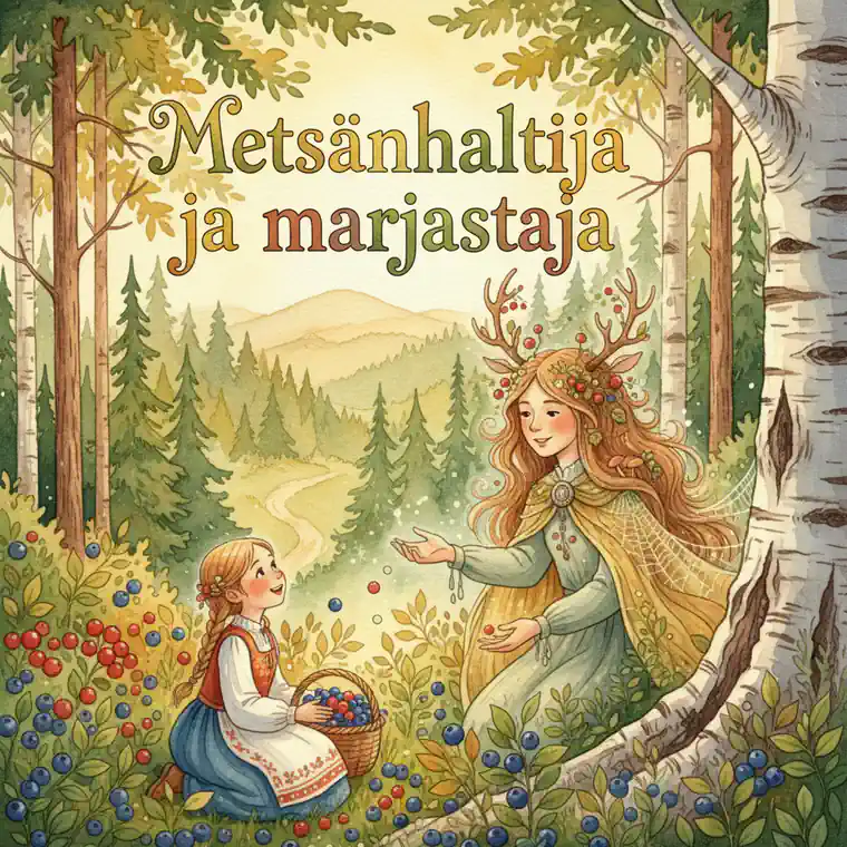Kuvituskuva: Metsänhaltija ja marjastaja